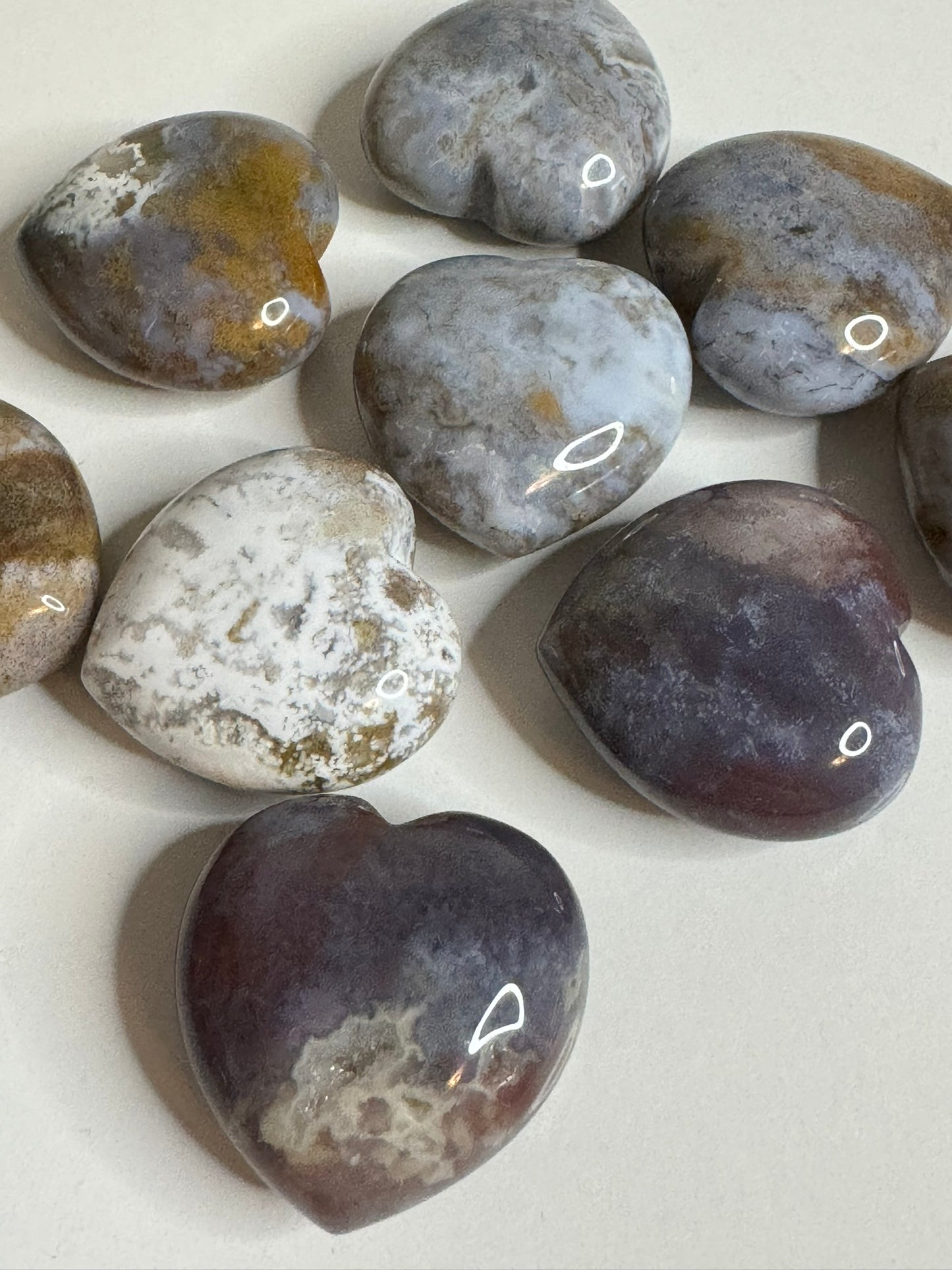 Sea Jasper Hearts - Small