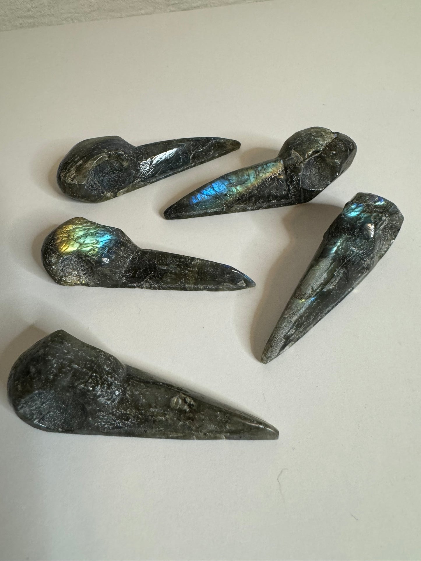 Labradorite Bird Skull Carving