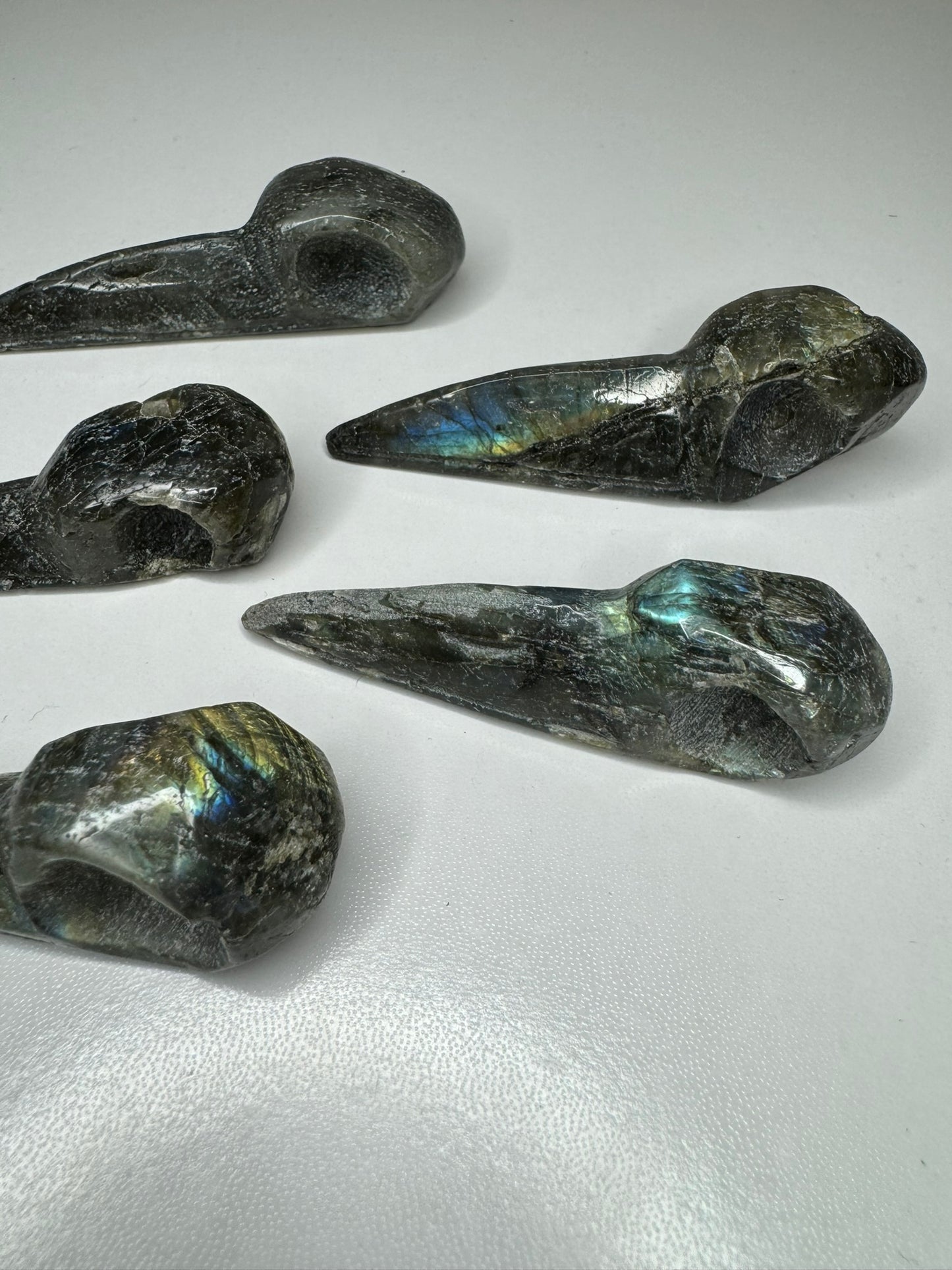 Labradorite Bird Skull Carving