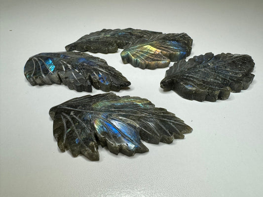 Labradorite Leaf Carving