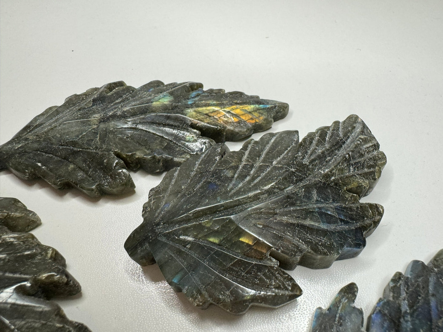 Labradorite Leaf Carving