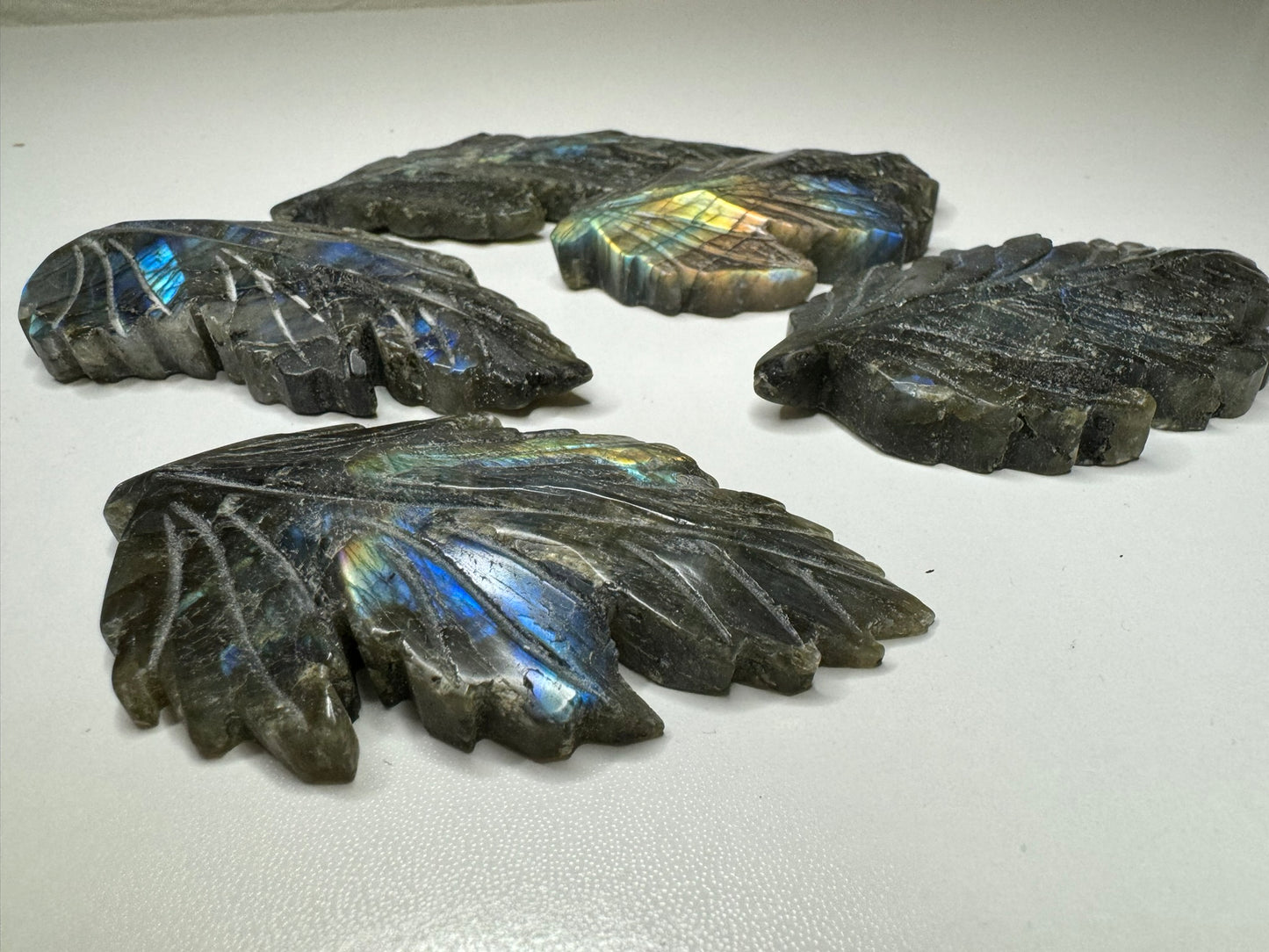 Labradorite Leaf Carving