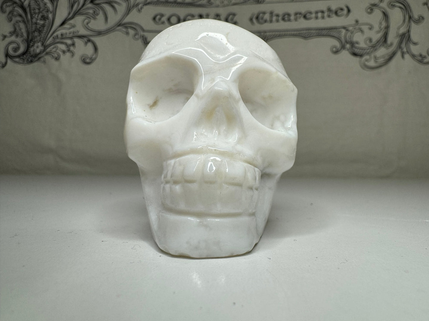 Snow Agate Skull