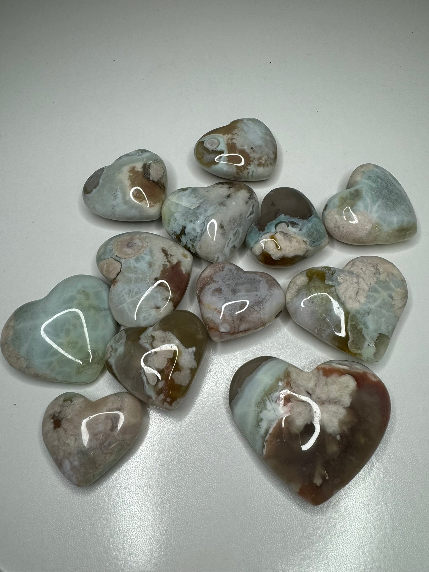 Flower Agate Hearts