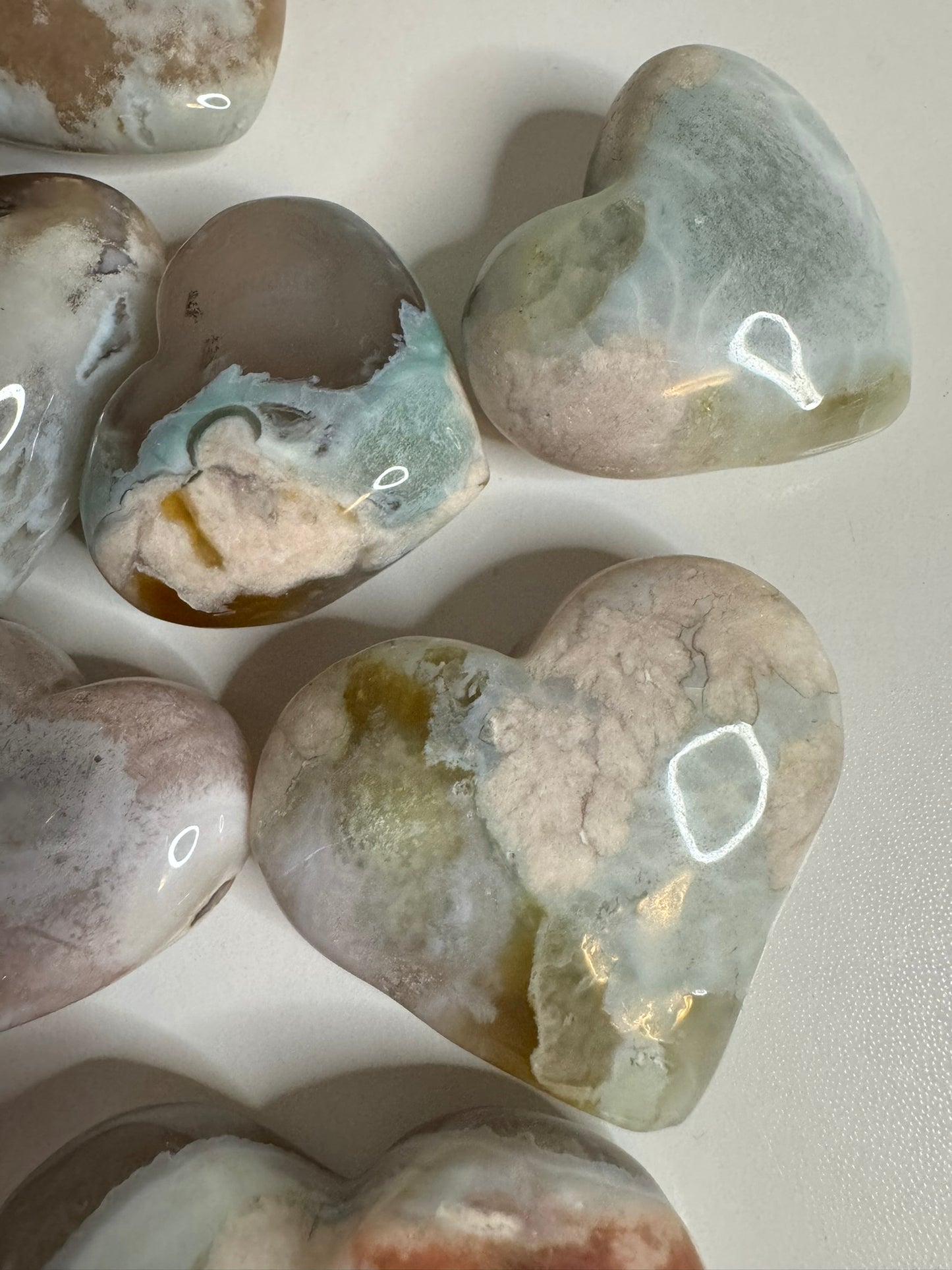 Flower Agate Hearts