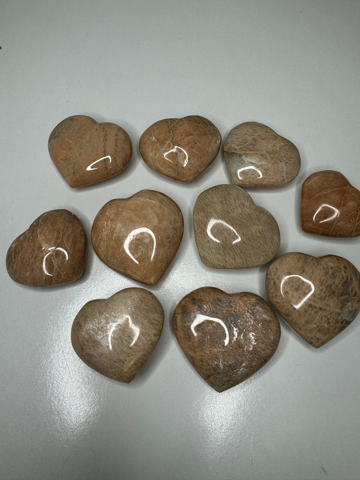 Peach Moonstone Hearts