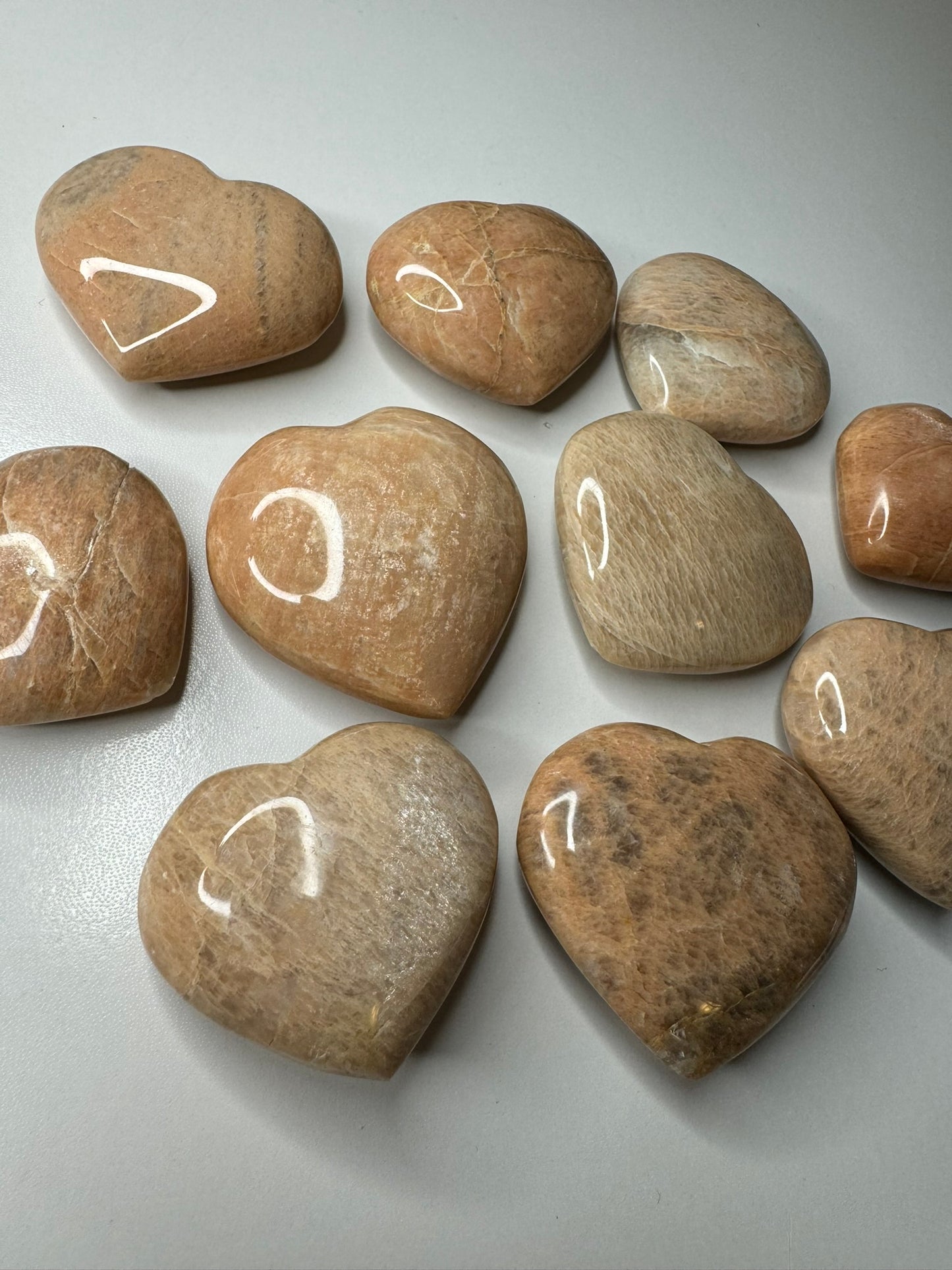 Peach Moonstone Hearts