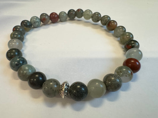 African Bloodstone 6mm Stretch Bracelet