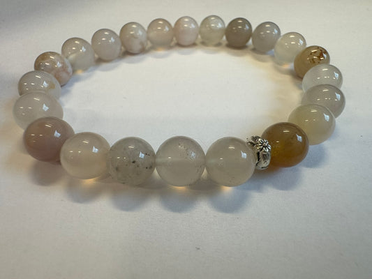 Flower Agate 8mm Stretch Bracelet