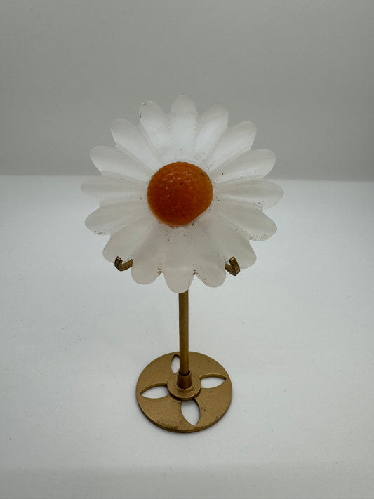 Selenite & Orange Calcite Daisy (with Stand)