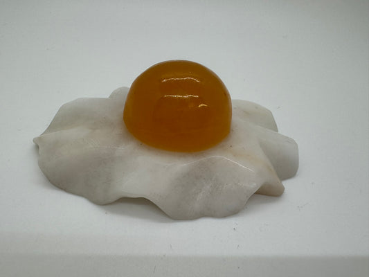 Orange & White Calcite Egg