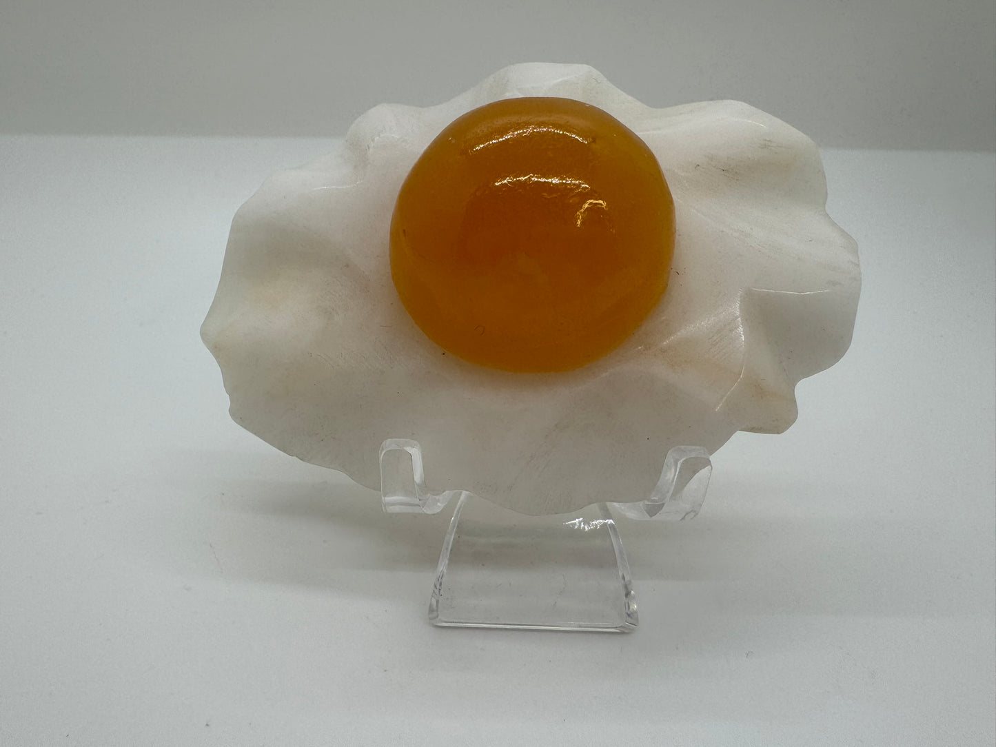 Orange & White Calcite Egg