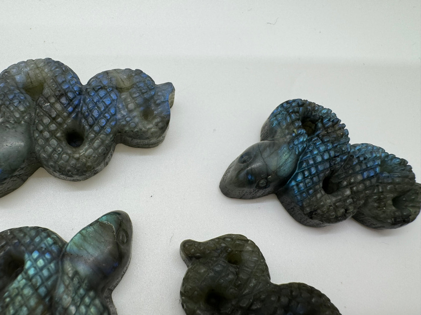 Labradorite Snake Carvings