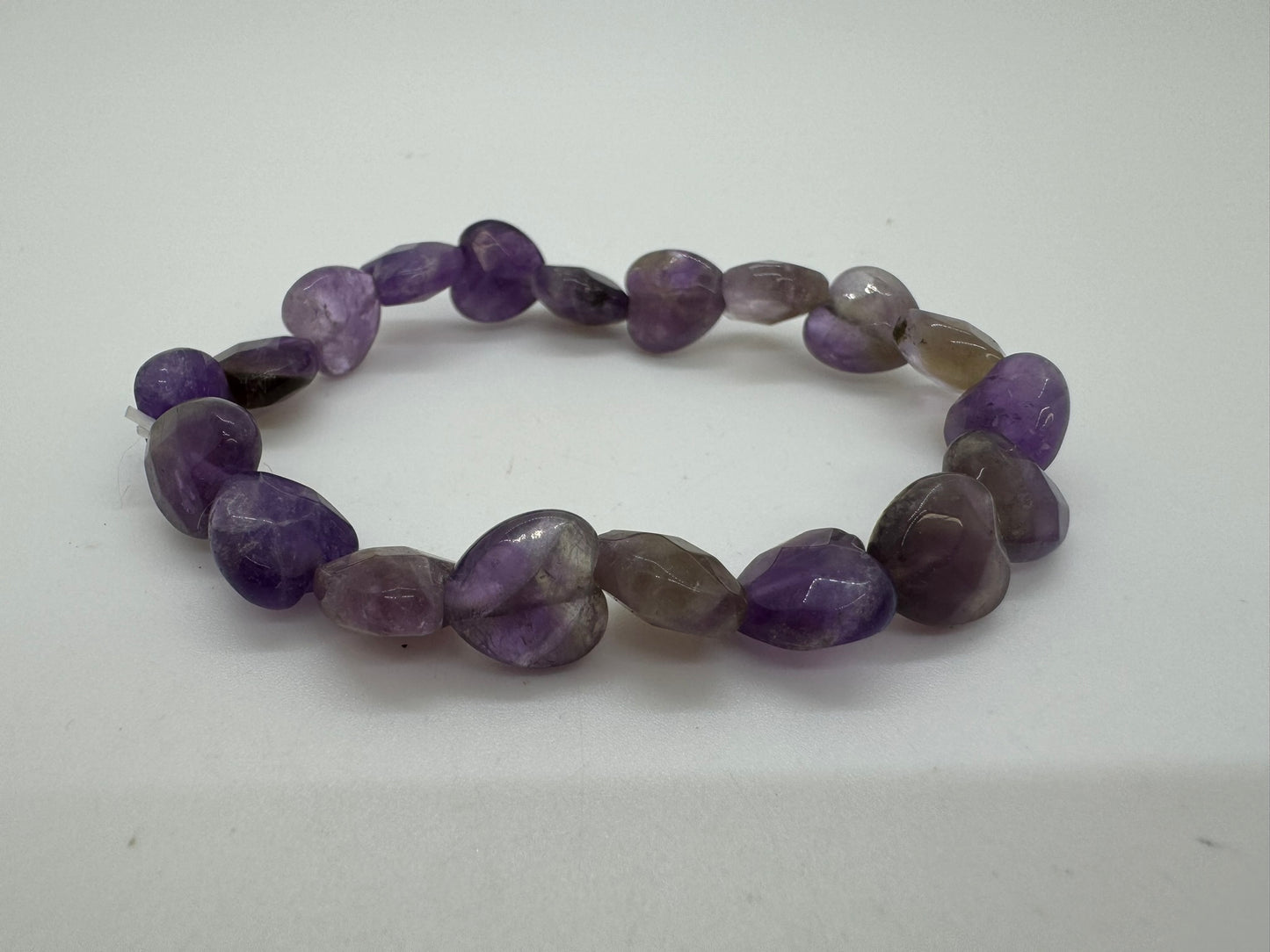 Smoky Amethyst Heart Stretch Bracelet