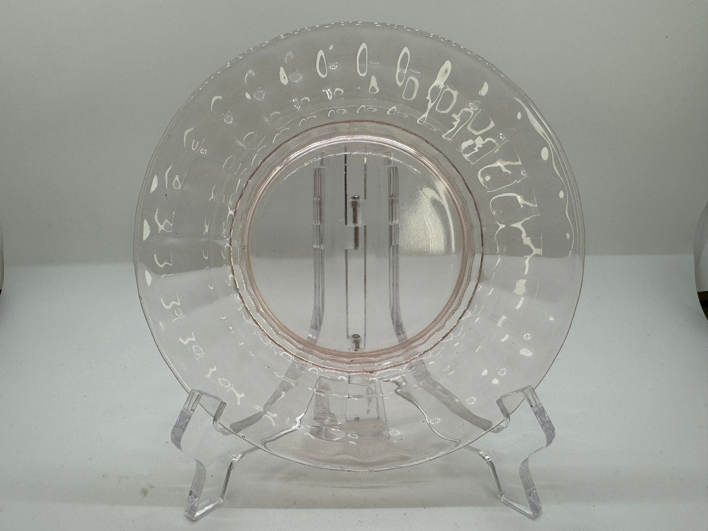 Vintage Depression Glass Plate - Pink