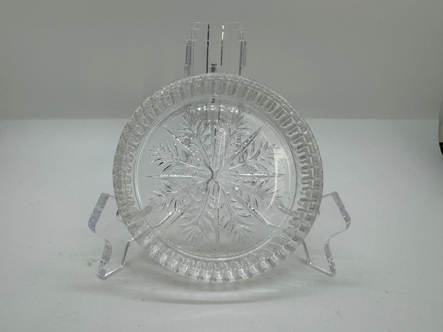 Vintage Cut Glass Snowflake Dish