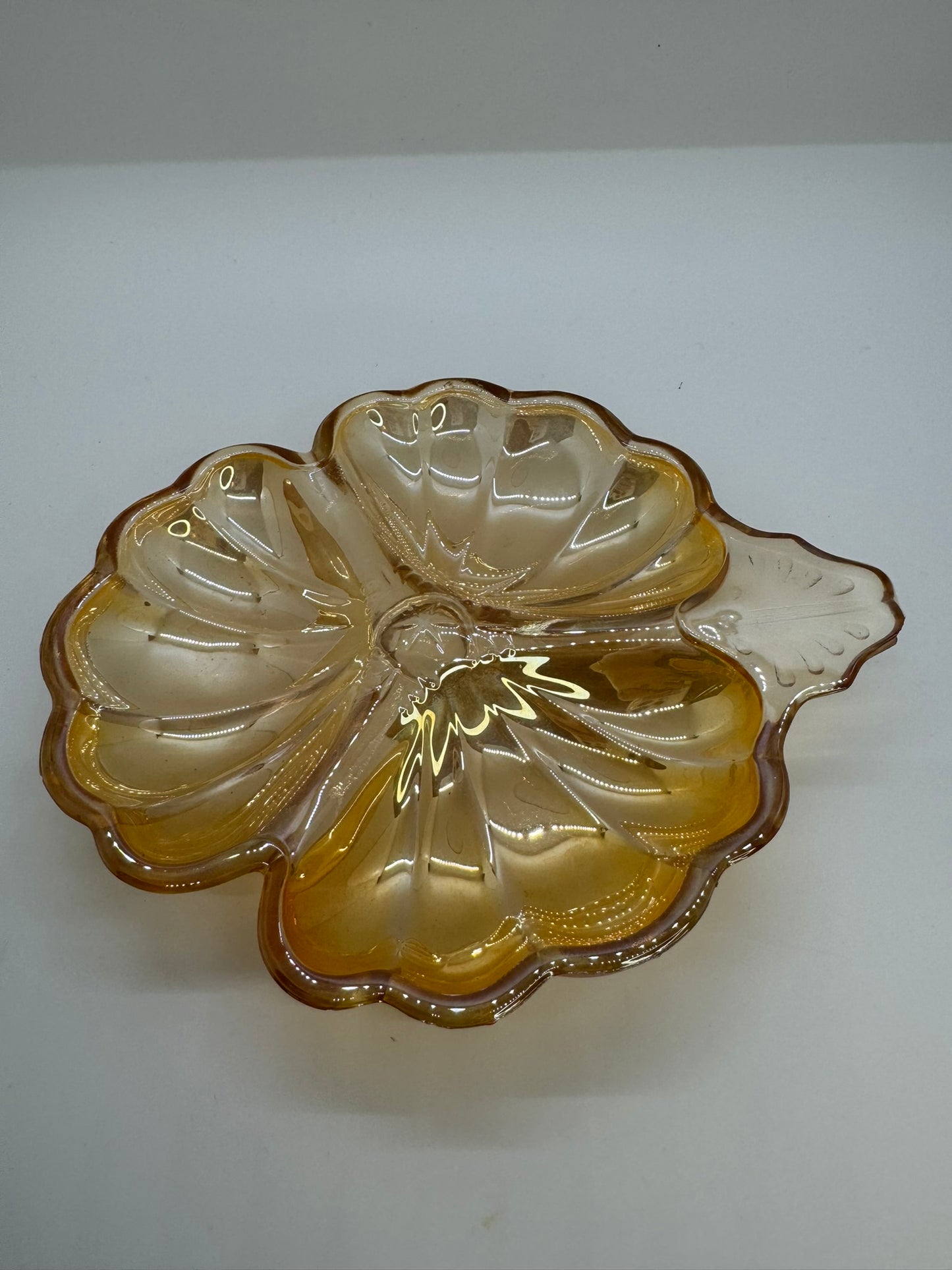 Vintage Gold Carnival Glass Dish