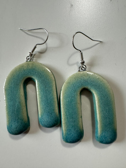 Ceramic Teal Earrings