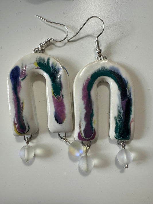 Ceramic Earrings - Mermaid Glass