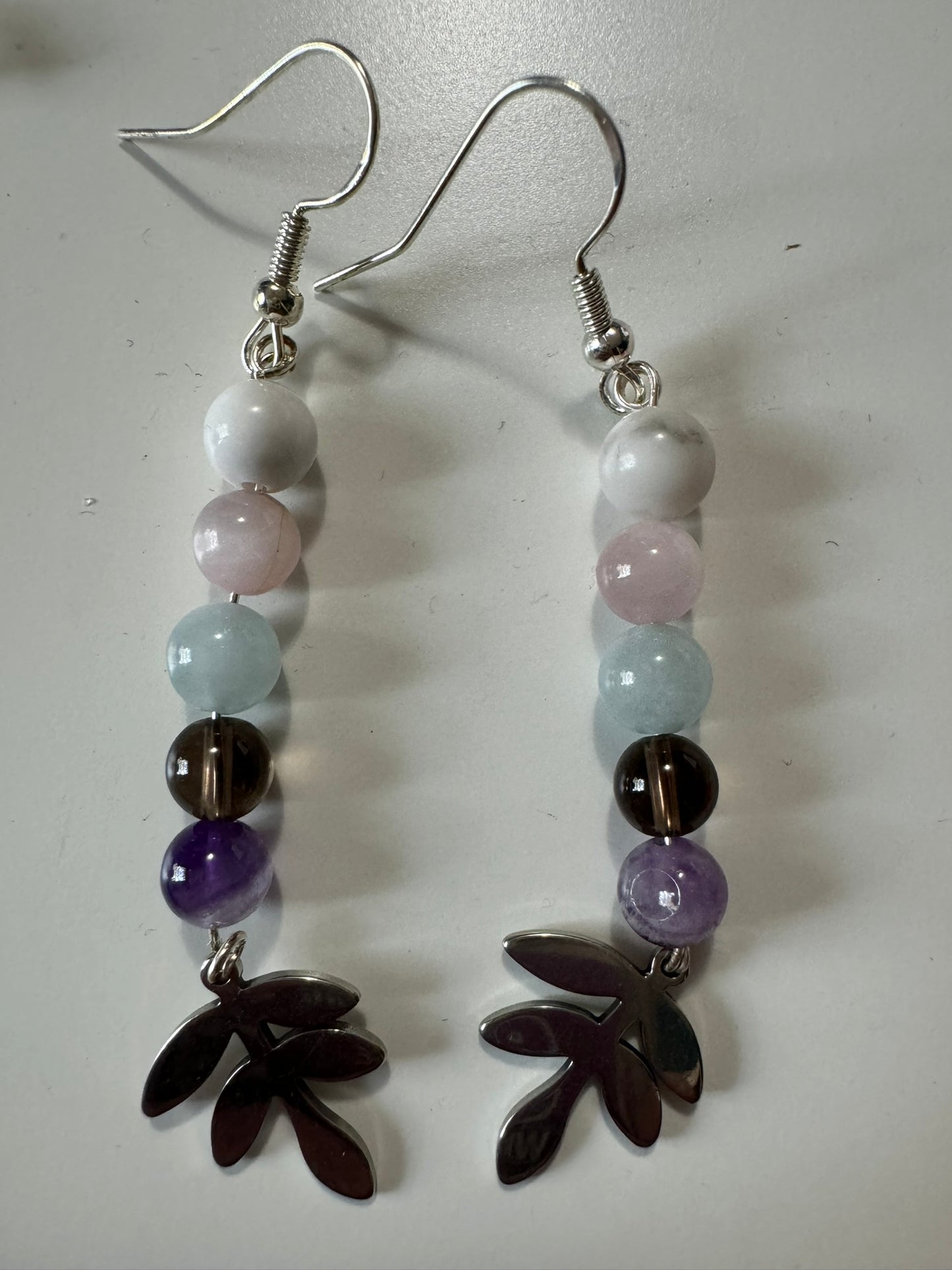 Beaded Leaf Earrings